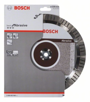 Алмазный отрезной круг Best for Abrasive 230 x 22,23 x 2,4 x 15 mm 2608602683